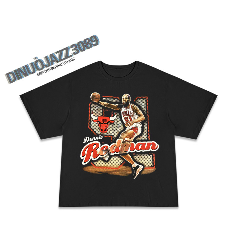 欧美潮牌球星丹尼斯·基思·罗德曼Dennis Rodman落肩款短袖T恤