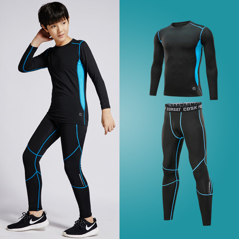 2026新款儿童紧身衣训练服秋冬男服篮球足球运动服打底速干衣套装