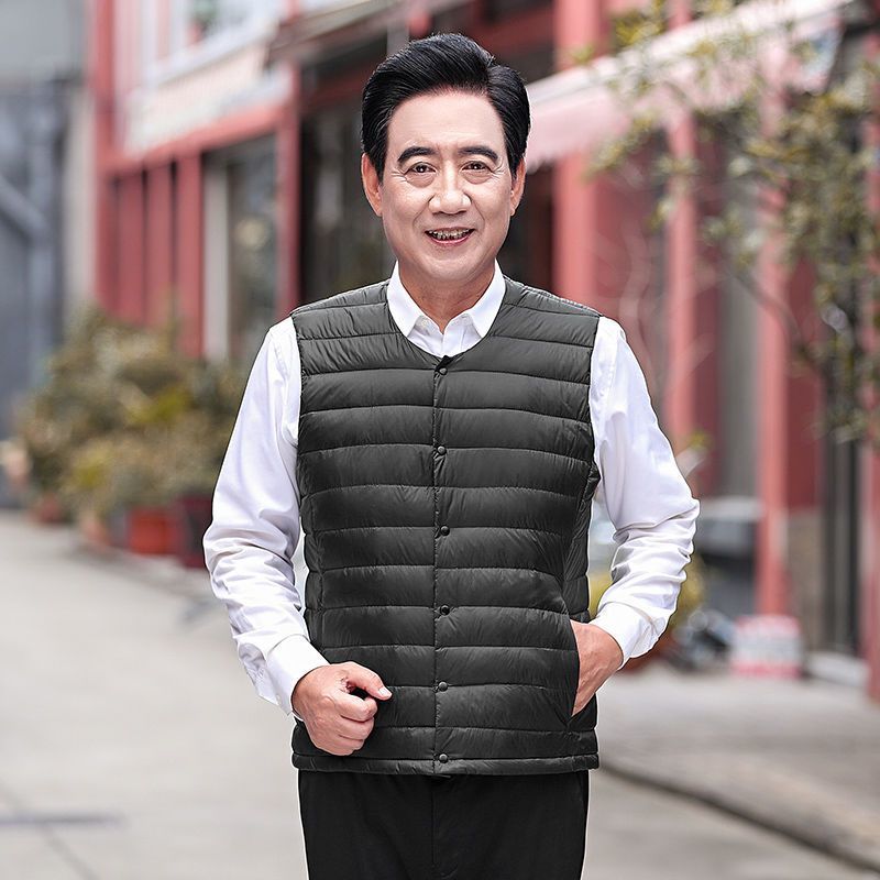 2026新款秋冬父亲男士中老年羽绒马甲爸爸内胆坎肩轻薄保暖短外套