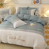 Удерживающий тепло комплект, светлая демисезонная простыня, скандинавский стиль, простой и элегантный дизайн, 4 предмета, с вышивкой, широкая цветовая палитра, постельные принадлежности