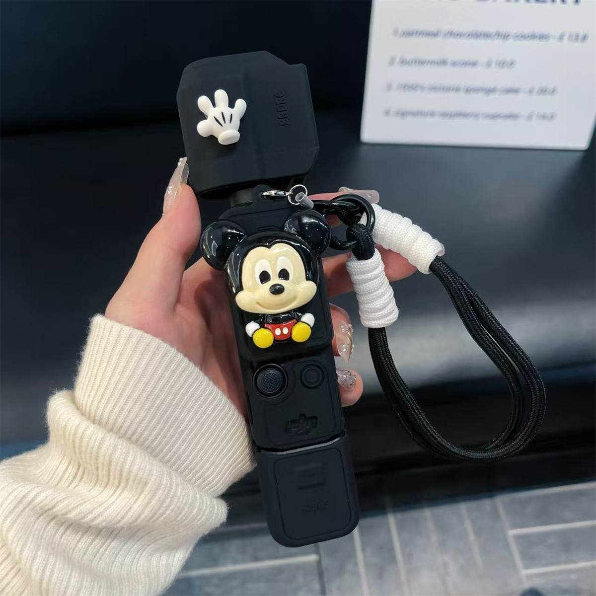 加尔 甜酷可爱立体手掌米奇米妮带手绳适用于大疆Osmo Pocket 3云台相机硅胶防摔保护套