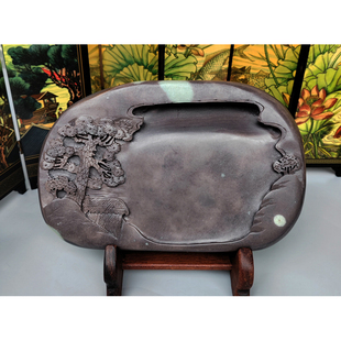 手工雕端砚台 宋坑《如日中天》端砚台 21x13x3cm