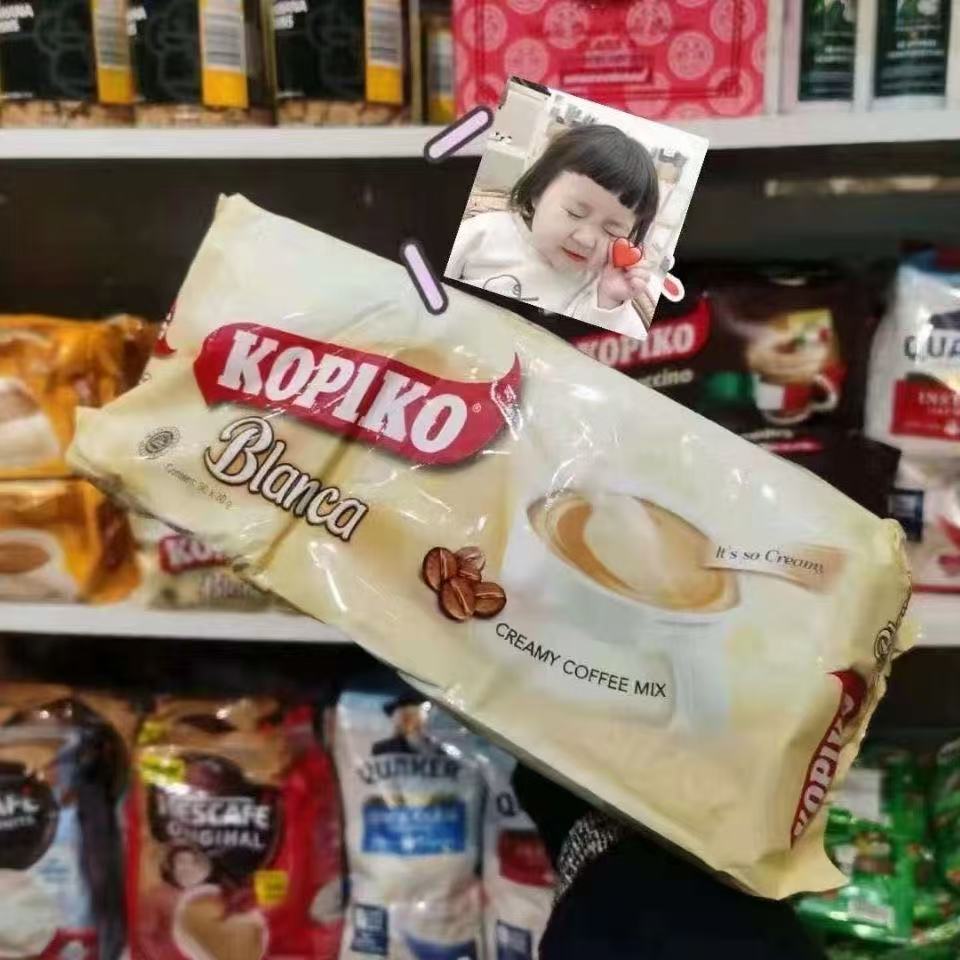 印尼原装菲律宾进口可比可咖啡KOPIKO布兰卡速溶三合一奶油白咖啡