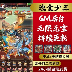 少年三国志魂金卡牌游戏gm后台无限元宝安卓iso非单机手游联网