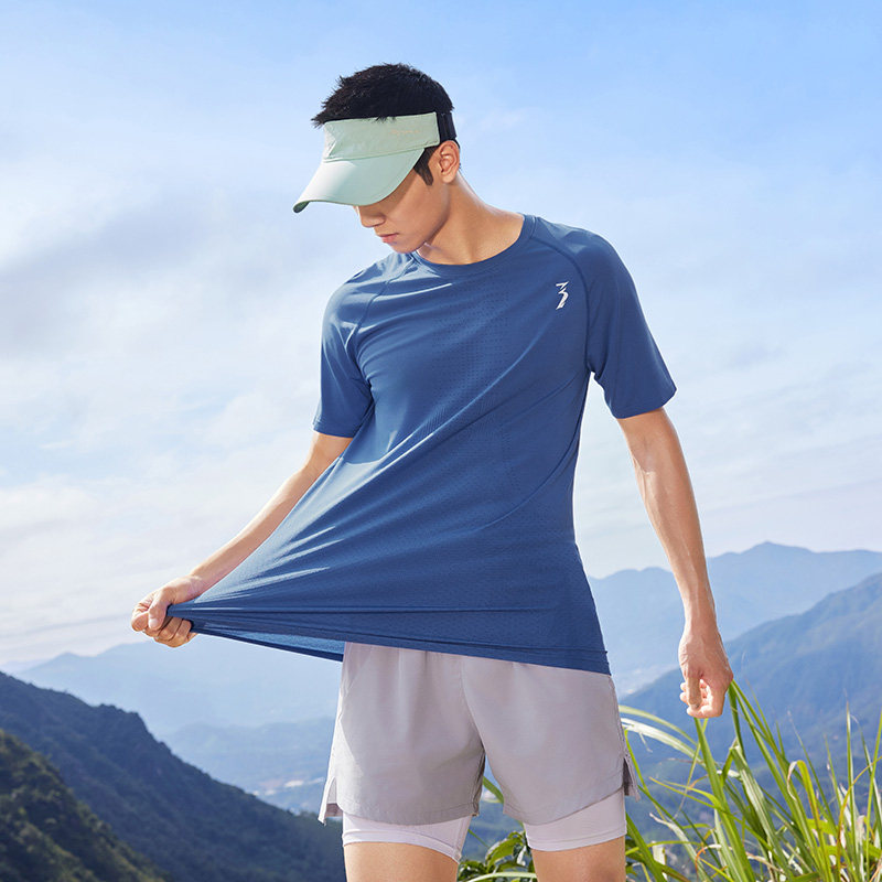 361度运动T恤男速干衣2026春季透气新款修身健身上衣男款圆领短袖