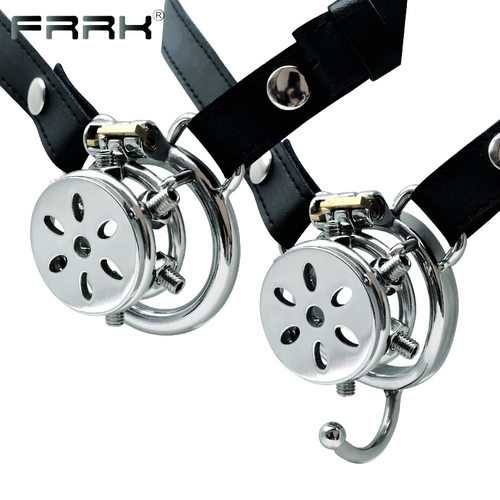 穿戴皮带不锈钢钮钉按摩光滑平板锅盖贞操锁禁欲防逃脱贞洁器方便