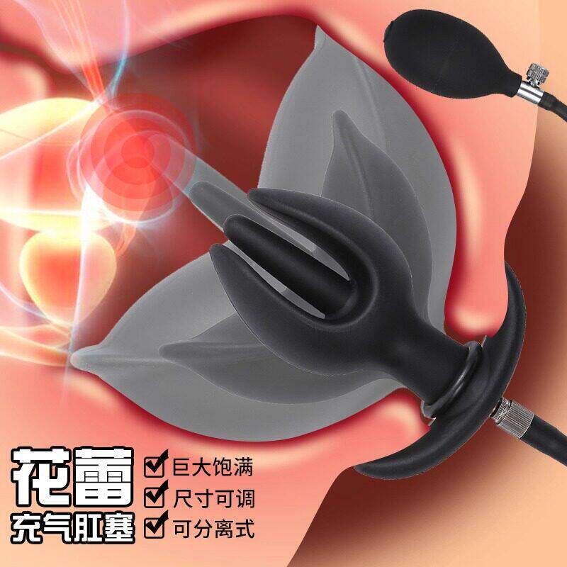 sm情趣充气分离硅胶肛塞成人肛门后庭菊花训练按摩自慰器玩具用品