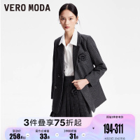 绫致女装Vero Moda西装外套女秋新时尚气质百搭格纹双排扣套装