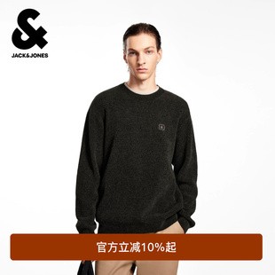 绫致杰克琼斯男装冬季新款多色舒适针织衫时尚潮圆领套头宽松毛衣
