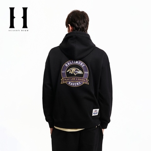 SEASON HIGH男装NFL联名款老鹰队冬季新款抽绳连帽休闲卫衣