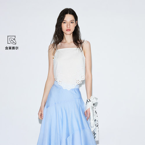 ONLY2026夏季新款含莱赛尔可调节细肩带设计雪纺衫女|1262WS004