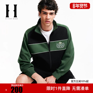 SEASON HIGH男生NFL联名冬拼色夹克2025年新款立领长袖简约外套