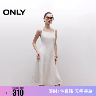 ONLY2025冬新款吊带纯色亲肤弹力带A字伞裙连衣裙女|125307034