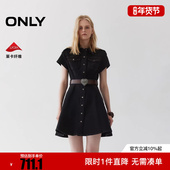 裙连衣裙女 ONLY2025冬新款 率性时髦翻领牛仔短裙衬衫 125342003