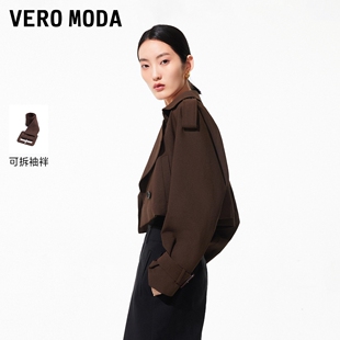 Vero Moda短外套2026春季新款大翻领宽松短款夹克通勤时髦