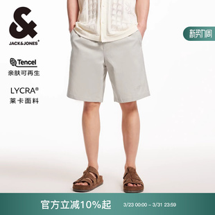 男装 杰克琼斯冬新款 休闲百搭舒适莱卡天丝通勤度假风宽松短裤