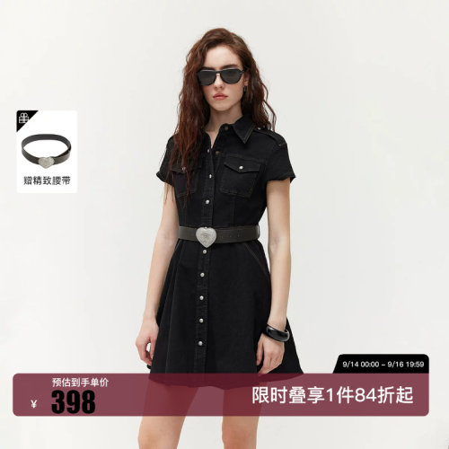 绫致ONLY2026夏季新款复古连衣裙立体收腰短裙牛仔裙子女