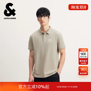 绫致杰克琼斯男夏新刺绣常规款休闲日常百搭翻领老钱风polo衫短袖