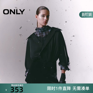 腰腹叠褶绸感光泽假两件蕾丝衫 深V版 女 新款 ONLY2026春季