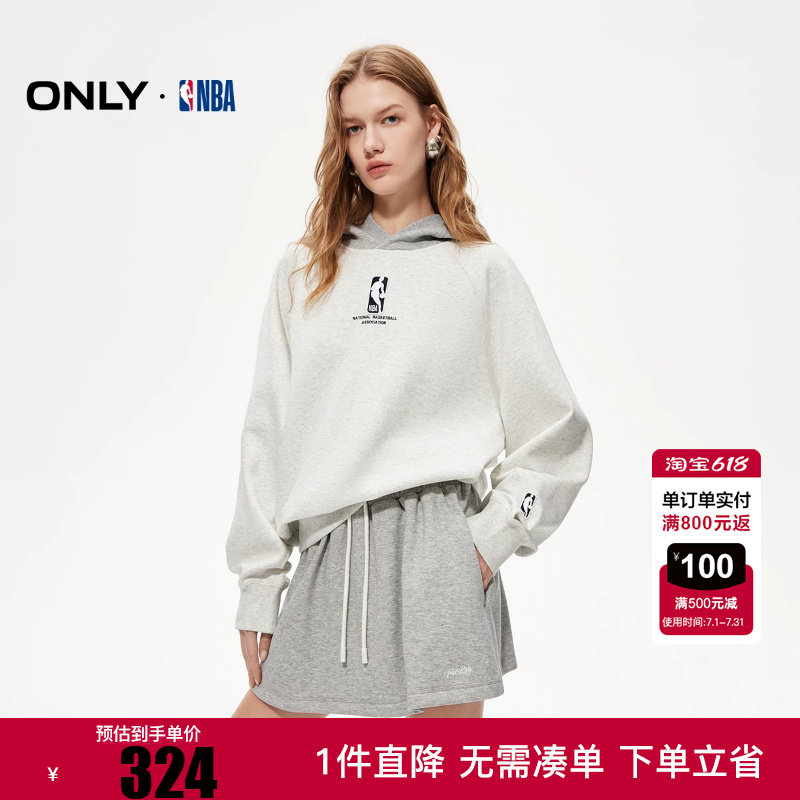 ONLY2025冬季新款NBA合作系列美式复古连帽卫衣女|12619S009