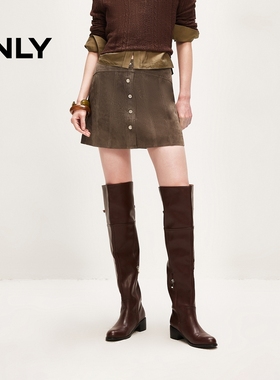 ONLY2026春季新款质感高腰显瘦挺阔A字皮裙半身裙女|12619M001