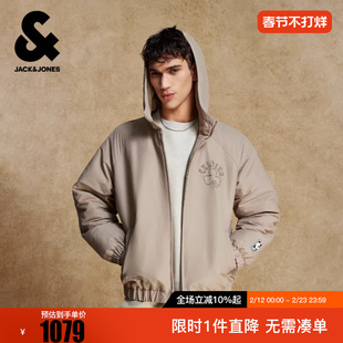 杰克琼斯春季宽松男装棉衣外套连帽NBA联名波士顿凯尔特人球队