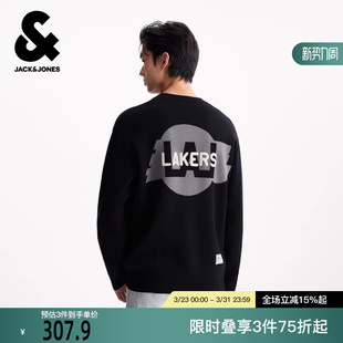 字母贴布略宽松时尚 NBA联名款 百搭潮流 毛衣针织衫 杰克琼斯男装