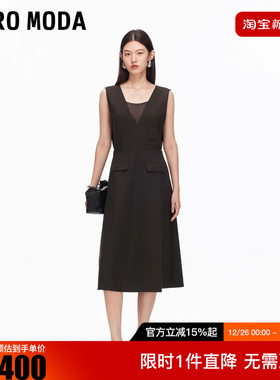 Vero Moda连衣裙2025冬新款后背绑带无袖含内衬A字裙32537A007