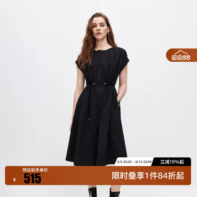 绫致ONLY2026夏季新款宽松廓感裙子两穿H型短袖中长款连衣裙女图片