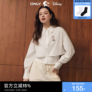 [新]绫致ONLY2023秋季DISNEY疯狂动物城联名款舒适短款衬衫外套女