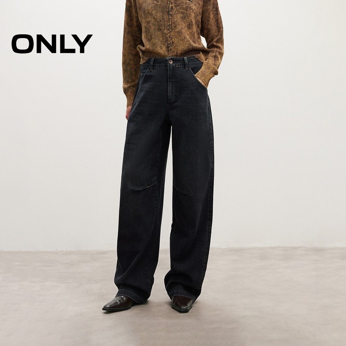 ONLY2025冬新款复古磨毛水洗提臀慵懒男友风牛仔裤女|125432002,女装/女士精品,牛仔裤,淘宝优惠券,粉丝福利购,淘宝优惠卷
