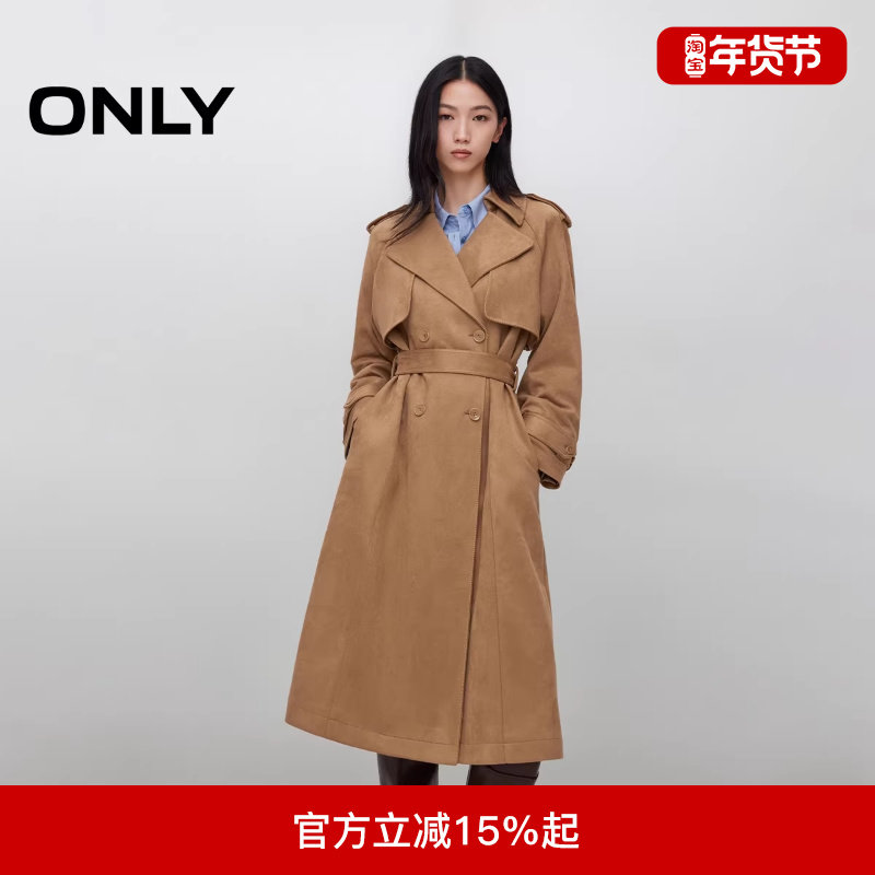 ONLY2025冬新款潮酷风宽松翻领中长款风衣外套女|125436002,女装/女士精品,风衣,淘宝优惠券,粉丝福利购,淘宝优惠卷