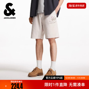 男装 杰克琼斯冬字母刺绣潮流时尚 简约休闲运动舒适百搭宽松短裤