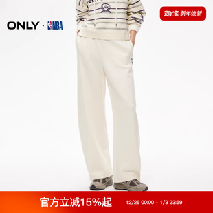 女 NBA合作系列松紧腰头宽松运动休闲裤 ONLY2025冬季 新款