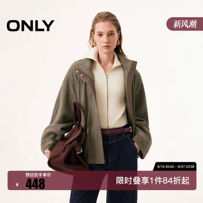 绫致ONLY2026春季新款复古风花苞下摆设计长袖风衣外套女