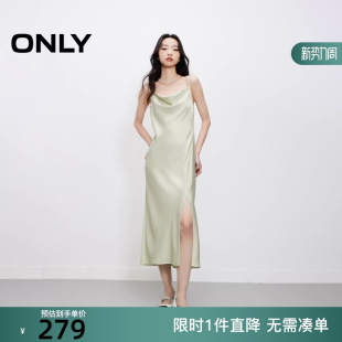 连衣裙女 气质性感吊带开叉高腰长款 126107001 新款 ONLY2025冬季