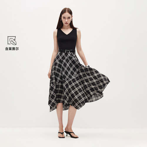 ONLY2026夏季新款不规则伞摆设计显瘦中长裙连衣裙女|126207006