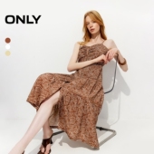 ONLY2026春季 可调节肩带深V领胸前立体压褶连衣裙 新款