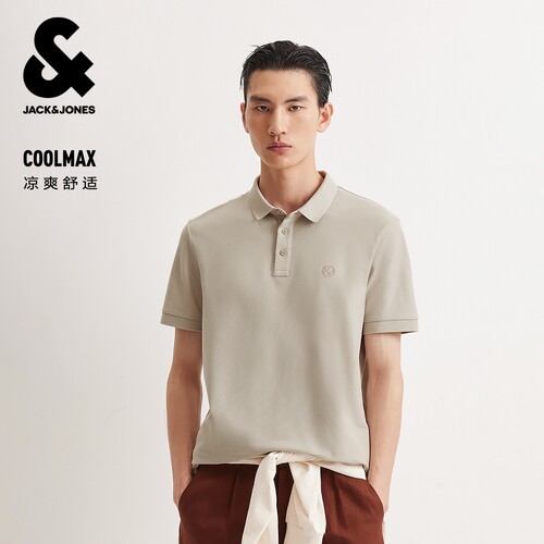 绫致【COOLMAX】杰克琼斯男装polo衫春季新款简约刺绣短袖