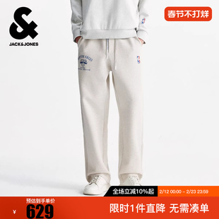 杰克琼斯NBA联名款男装冬新款尼克斯队松紧裤子宽松运动卫裤