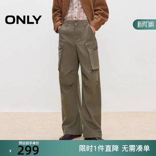 女 ONLY2025冬新款 休闲裤 风宽松减龄直筒长裤 125314012 工装