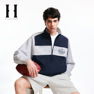 SEASON 立领舒适简约外套 HIGH男生NFL联名冬拼色夹克2025年新款