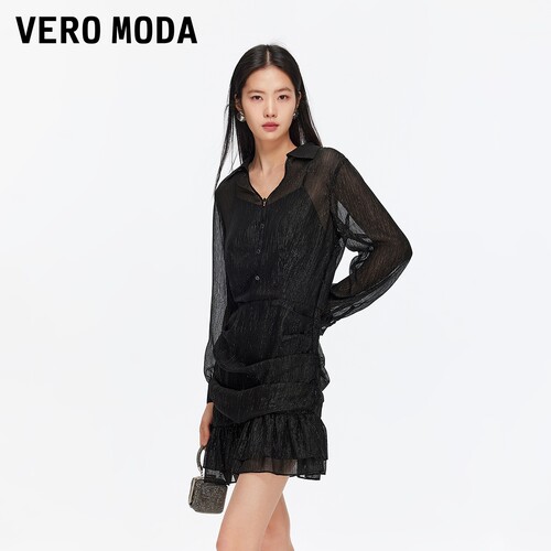 Vero Moda连衣裙2026春季新款内衬吊带不规则下摆优雅气质精致