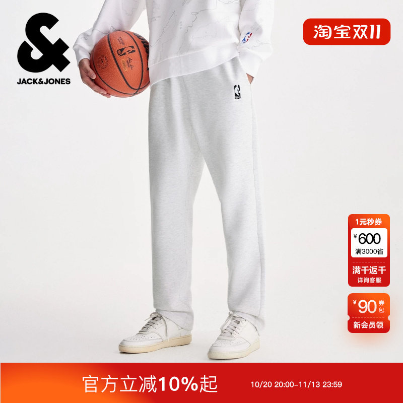 绫致杰克琼斯冬男装时尚百搭NBA联名卫裤休闲裤长裤裤子常规男款