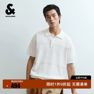 绫致杰克琼斯秋季男装polo衫短袖针织休闲时尚轻商务通勤百搭上衣