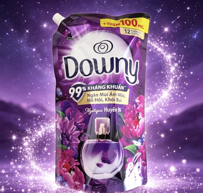 越南进口当妮Downy衣物柔顺护理剂悠密香水味持久香紫色包装1.35L