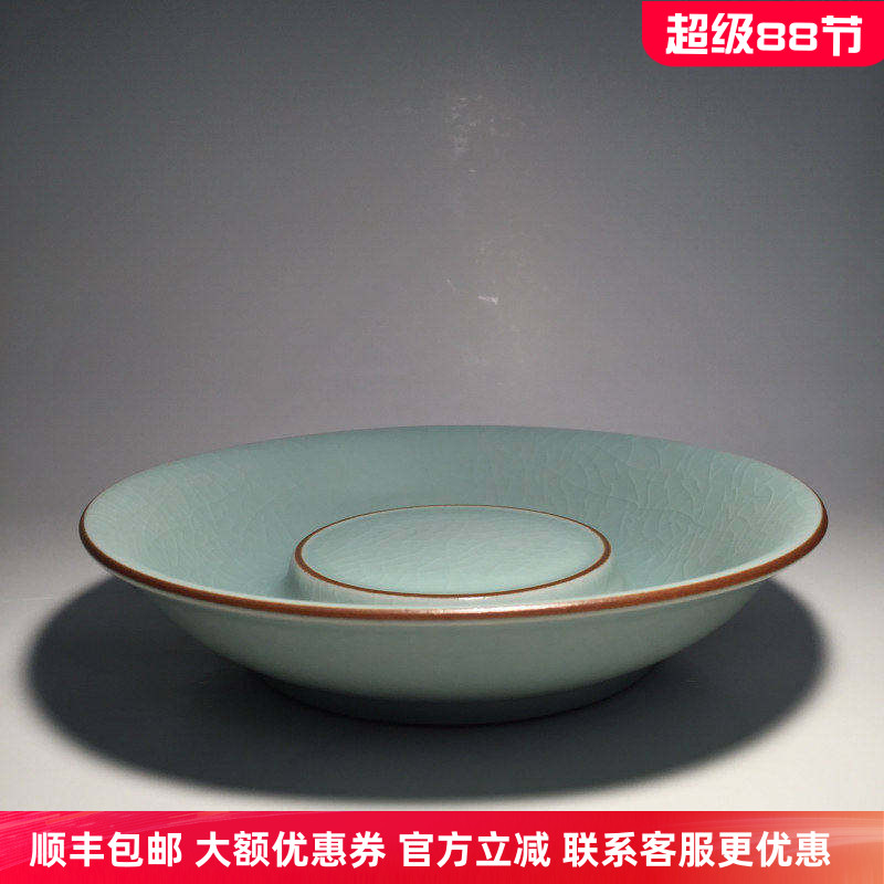 官方正品柏采窑汝窑茶具壶承纪趣豆青釉PR103汝窑茶具壶垫干泡盘