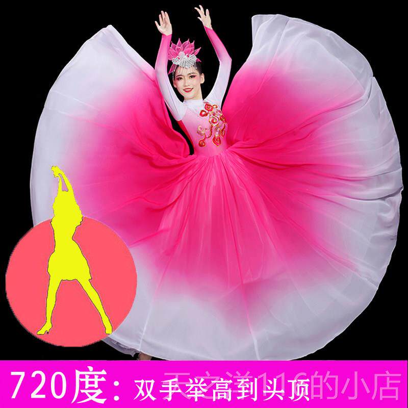 正品新款开场舞大摆裙台表出演服灯火里的中国舞蹈歌服伴舞演服装