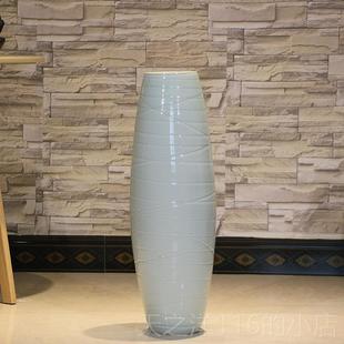 花瓶客厅高花干插花蓝色 约70厘米落地式 正品 景德镇欧陶瓷瓶简式