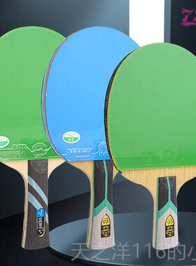 正品友谊729乓球拍六星6彩 色乒星乓乒球成品拍绿色 蓝色乒乓球拍